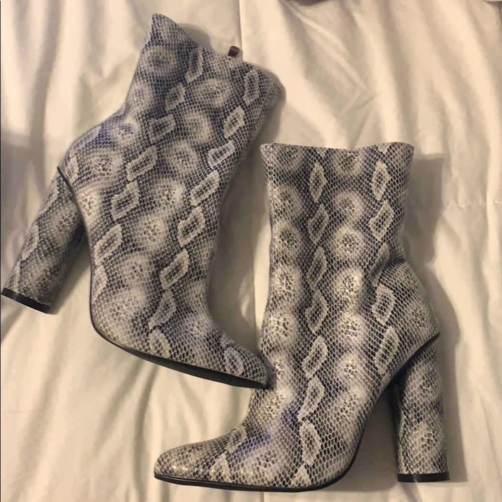 Snake Print Booties